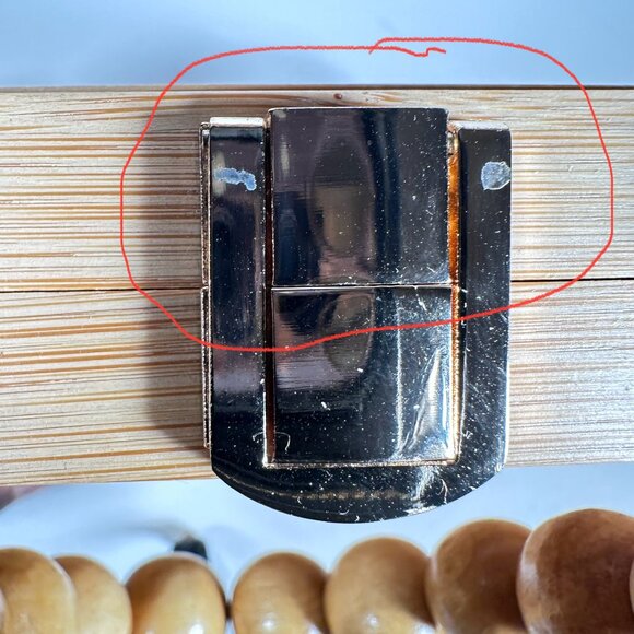 Asos Design Triangular Natural Bamboo Beaded Handled Bag Crossbody - Picture 9 of 11